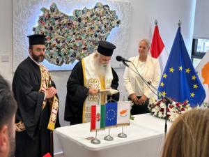 Archbishop George III blesses the office of the Embassy of Hungary